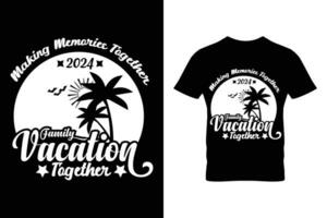 famille vacances 2024 typographie T-shirt conception modèle. vecteur illustrations.