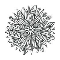 fleur coloration page vecteur. fleur ligne art blanc arrière-plan, mignonne fleurs imprimable coloration page, vecteur fleur page pour coloration, contour magnolia