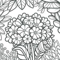 fleur coloration page vecteur. fleur ligne art blanc arrière-plan, mignonne fleurs imprimable coloration page, vecteur fleur page pour coloration, contour magnolia