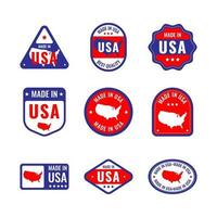 collection de badges fabriqués aux États-Unis vecteur