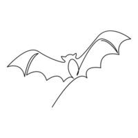 continu un ligne chauve souris dessin vecteur art illustration