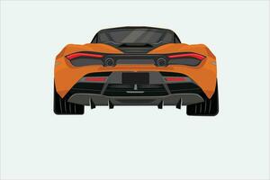 réaliste vecteur Orange voiture avec pente et la perspective de derrière. supercar