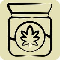 icône cbd ligne directrice. en relation à cannabis symbole. main tiré style. Facile conception modifiable. Facile illustration vecteur