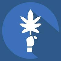 icône cannabis. en relation à cannabis symbole. longue ombre style. Facile conception modifiable. Facile illustration vecteur