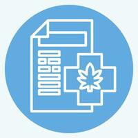 icône cannabis licences. en relation à cannabis symbole. bleu yeux style. Facile conception modifiable. Facile illustration vecteur