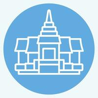 icône pagode. en relation à Cambodge symbole. bleu yeux style. Facile conception modifiable. Facile illustration vecteur
