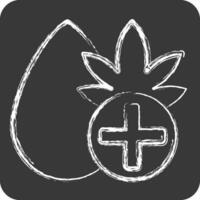 icône cbd huile. en relation à cannabis symbole. craie style. Facile conception modifiable. Facile illustration vecteur