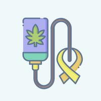 icône guérir cancer. en relation à cannabis symbole. griffonnage style. Facile conception modifiable. Facile illustration vecteur
