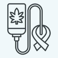 icône guérir cancer. en relation à cannabis symbole. ligne style. Facile conception modifiable. Facile illustration vecteur