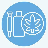 icône cannabinoïde drogues. en relation à cannabis symbole. bleu yeux style. Facile conception modifiable. Facile illustration vecteur