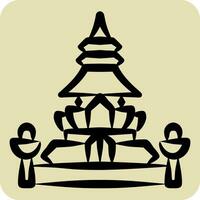 icône Roi norodom stupa. en relation à Cambodge symbole. main tiré style. Facile conception modifiable. Facile illustration vecteur