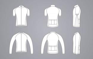modèle de maillot de vélo blanc de vêtements vecteur
