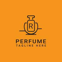 r initiale ligne conception parfum affaires logo. vecteur
