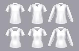 modèle de vêtements blancs dans un style réaliste vecteur