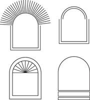 monoline cambre Cadre. plat ligne art. vecteur illustration