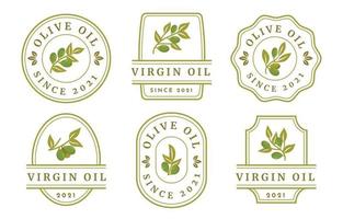 collections d'étiquettes d'huile d'olive vecteur