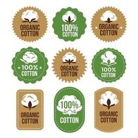 étiquette en coton et emblèmes pour vêtements vecteur