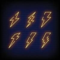 symbole flash enseignes au néon style texte vecteur