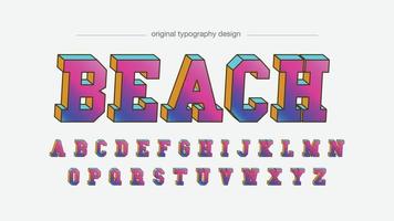 typographie 3d d'été coloré violet vecteur