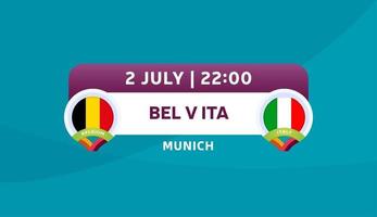 Belgique vs Italie match illustration vectorielle championnat de football 2020 vecteur