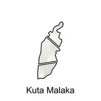 carte de Kuta Malaka ville logo conception concept illustration idée style plat vecteur conception modèle. isolé sur blanc Contexte