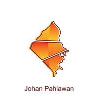 carte de Johan Pahlawan ville logo conception concept illustration idée style plat vecteur conception modèle. isolé sur blanc Contexte