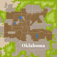 carte de la ville de l'oklahoma vecteur