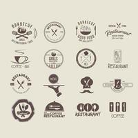 collection de jeu de logo de restaurant vecteur