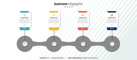 étapes de visualisation des données d'entreprise processus de chronologie conception de modèle infographique avec des icônes vecteur