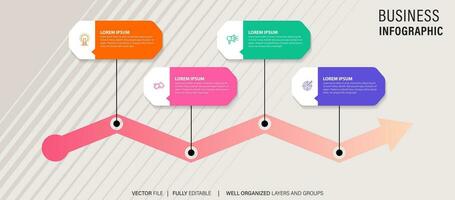 infographie chronologie modèle avec Icônes vecteur