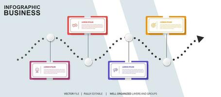 infographie modèle pour entreprise. moderne chronologie diagramme pour présentation vecteur infographie.