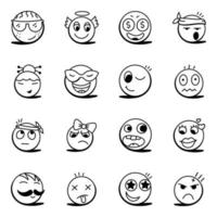 emojis et visage souriant vecteur