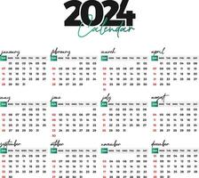 2024 calendrier modifiable modèle gratuit vecteur