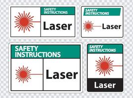 Instructions de sécurité signe symbole laser signe symbole isoler sur fond transparent, illustration vectorielle vecteur