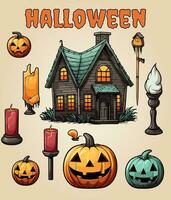 Halloween collection effrayant vecteur des illustrations 4