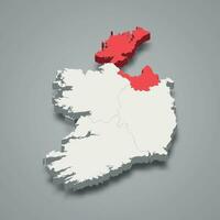 Ulster Province emplacement dans Irlande 3d carte vecteur