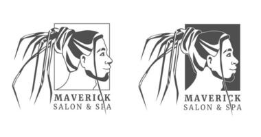 une ensemble de logos avec une homme visage et décoratif éléments. minimal linéaire style. art nouveau style. vecteur emblème et icône pour beauté salon, spa, mode magasin, cosmétique marque.