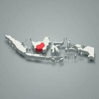 central kalimantan Province emplacement Indonésie 3d carte vecteur