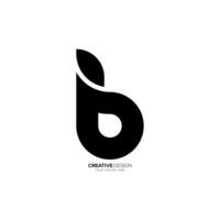 lettre b avec minuscule moderne forme unique concept abstrait monogramme logo vecteur