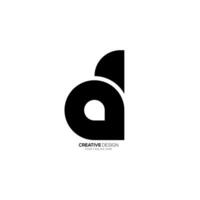 lettre un d ou da ou un d minuscule moderne initiale monogramme abstrait unique forme logo vecteur