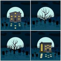 collection de quatre vecteur des illustrations pour Halloween