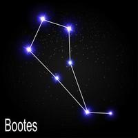 constellation de bottes avec de belles étoiles brillantes sur fond d'illustration vectorielle de ciel cosmique vecteur