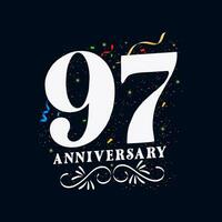 97 anniversaire luxueux d'or Couleur 97 ans anniversaire fête logo conception modèle vecteur