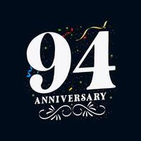 94 anniversaire luxueux d'or Couleur 94 ans anniversaire fête logo conception modèle vecteur