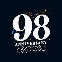 98 anniversaire luxueux d'or Couleur 98 ans anniversaire fête logo conception modèle vecteur