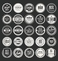 Collection de badges et étiquettes vintage rétro vecteur