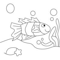 coloriage de poisson pour les enfants vecteur