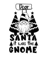 cher Père Noël il a été le gnome vecteur