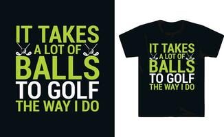 le golf joueur jouer au golf T-shirt conception vecteur