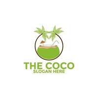 noix de coco logo vecteur modèle, Créatif noix de coco logo conception notions, icône symbole, illustration
